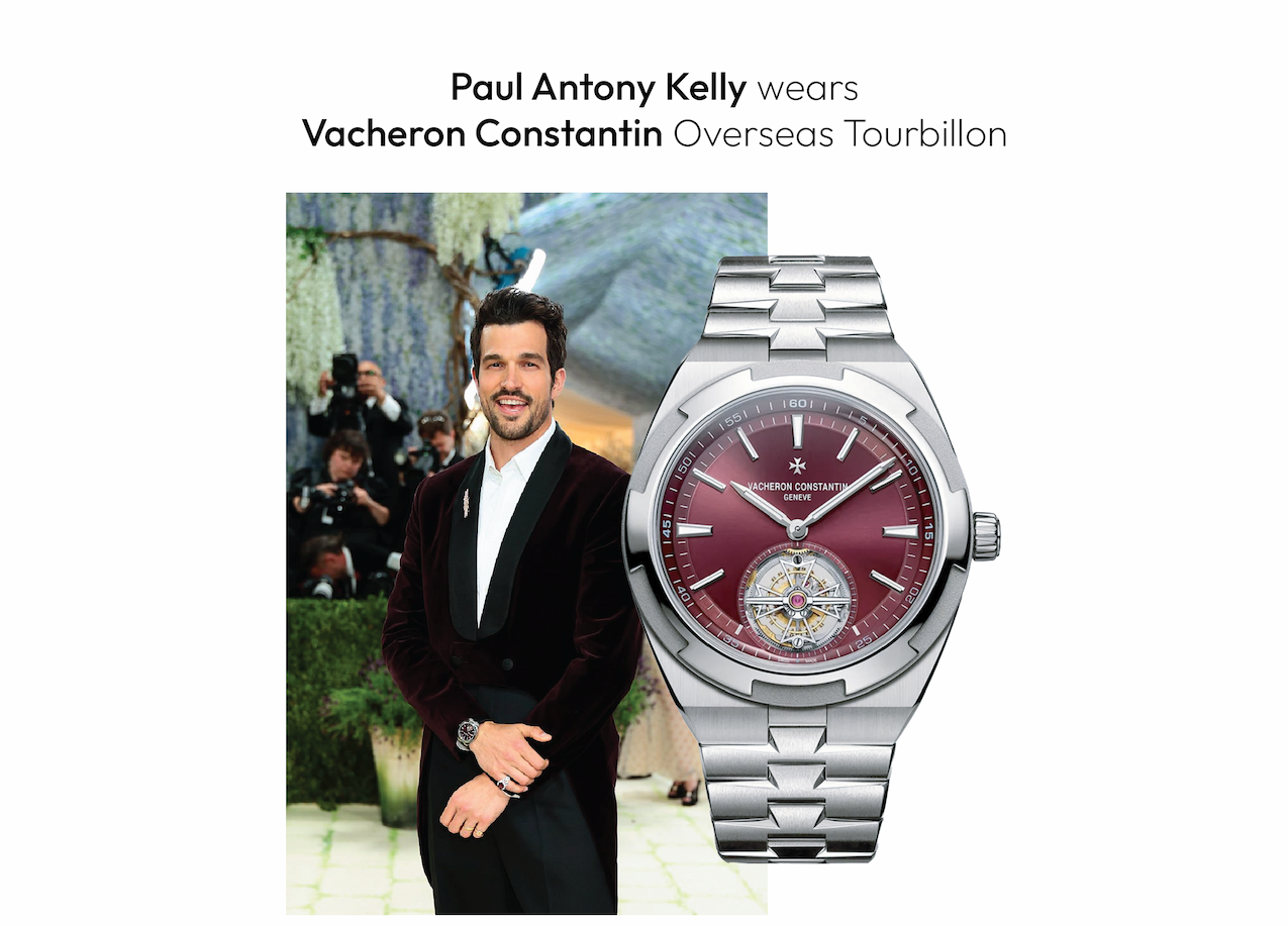 Paul Antony Kelly wears Vacheron Constantin Overseas Tourbillon