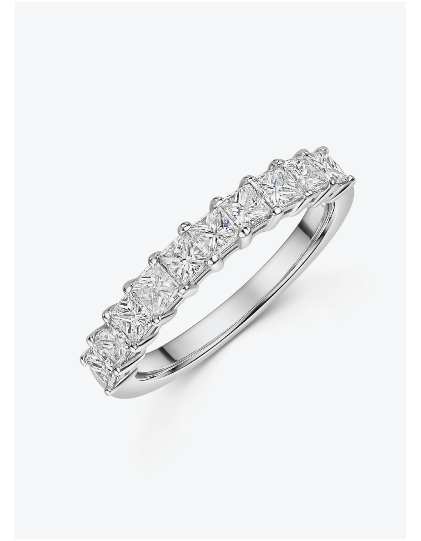 9ct White Gold Princess Cut 1.00ct Diamond Eternity Ring