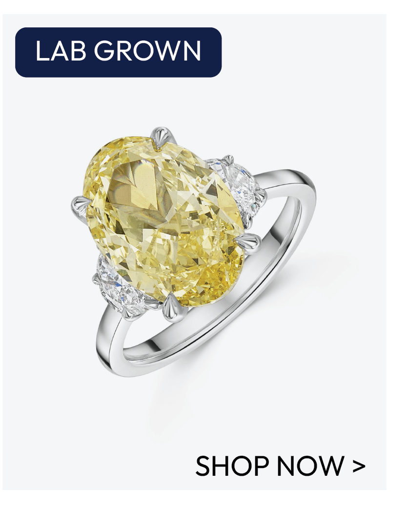 Platinum Oval 7.00ct Yellow Lab Grown Diamond Ring