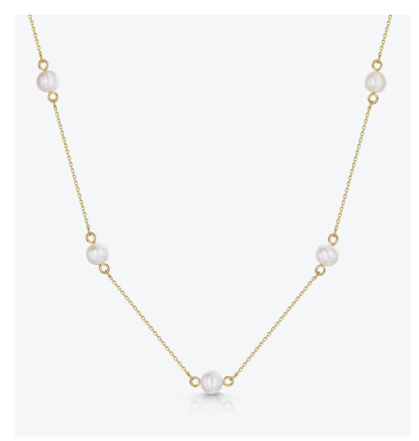 9ct Yellow Gold 6mm Pearl Adjustable Necklet