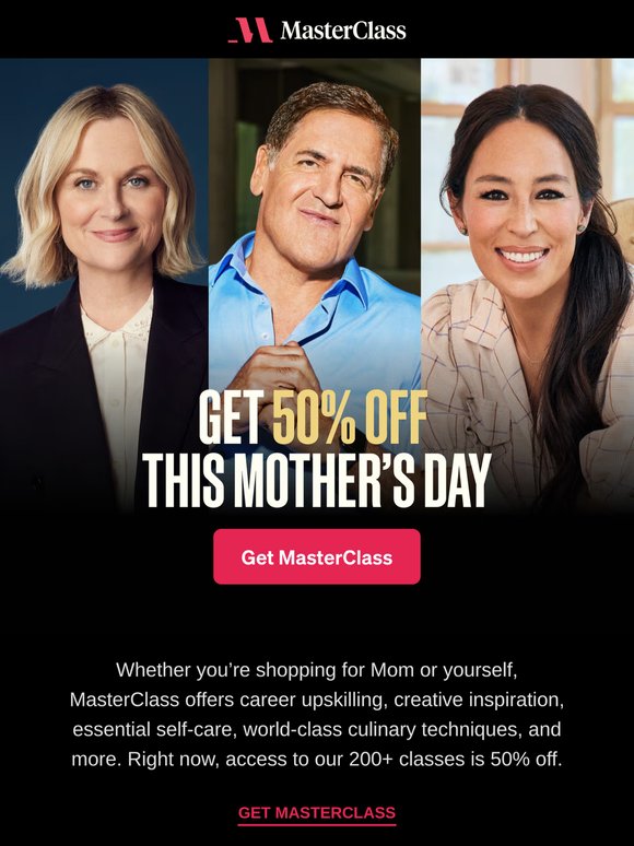 Get 50% off this Mother’s Day