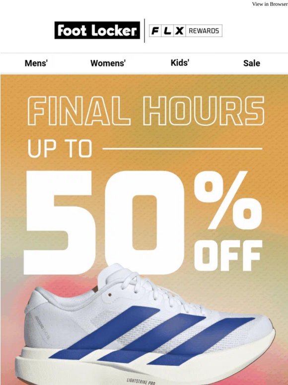 Final Hours: up to 50% off!