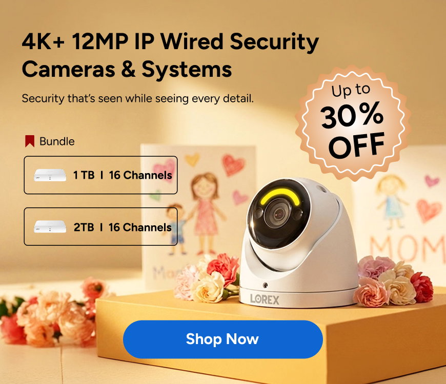 4K+ 12MP IP Wired Security Cameras & Systems
