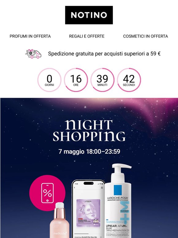 Non lasciarti sfuggire il 23% di sconto sui prodotti per la cura di viso e corpo