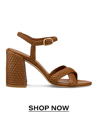 Alyssa Woven Block Heel Sandal 85 in Boho Tan