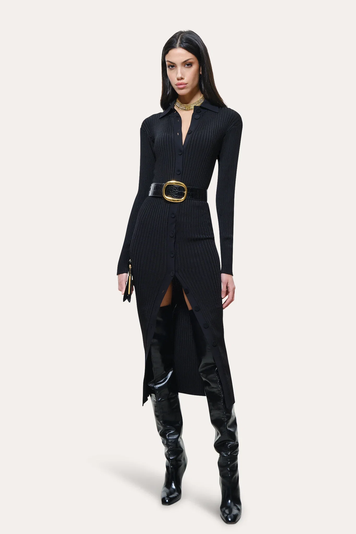 Image of Roxanne Ribbed Duster Dress