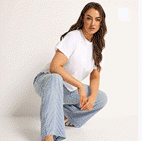 YOURS Gestreifte Hose in Blau mit Kordelzug
