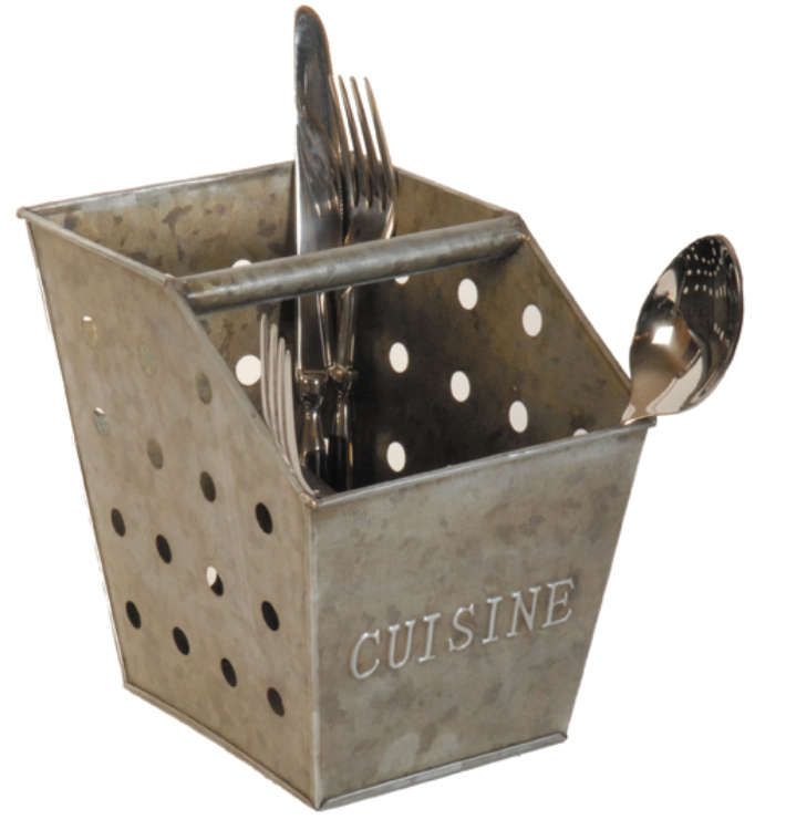 Image of Range couverts cuisine en zinc