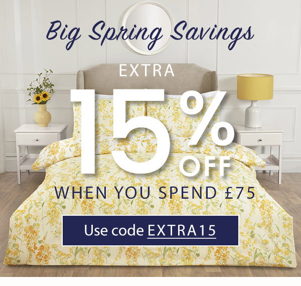 Extra 15% off when you spend £75