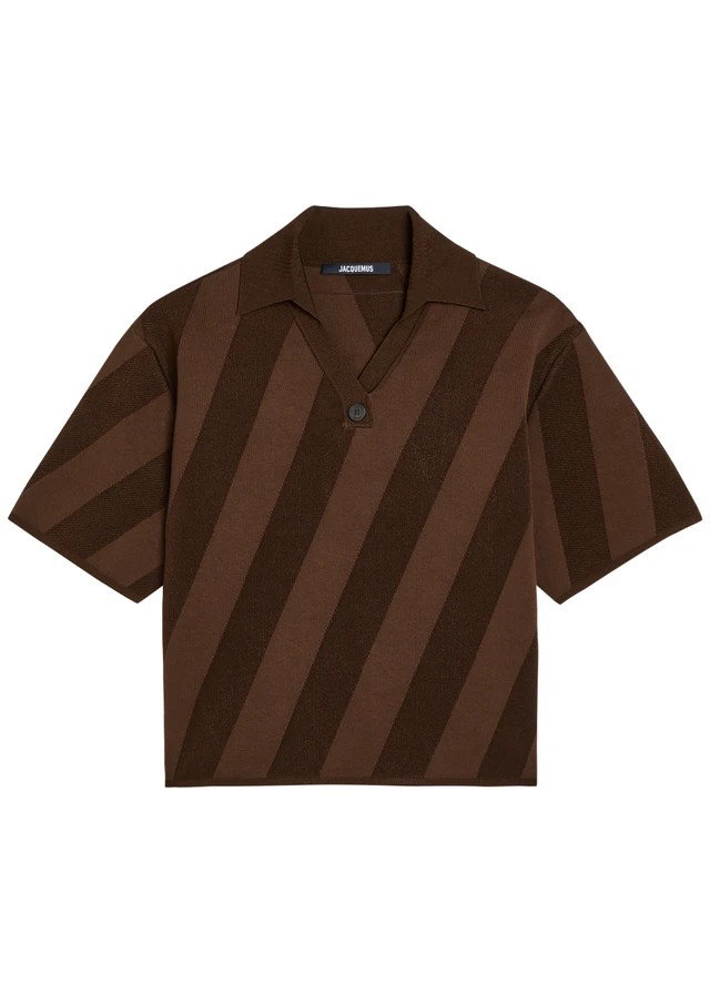 JACQUEMUS Le Polo Maille striped close-knit polo shirt