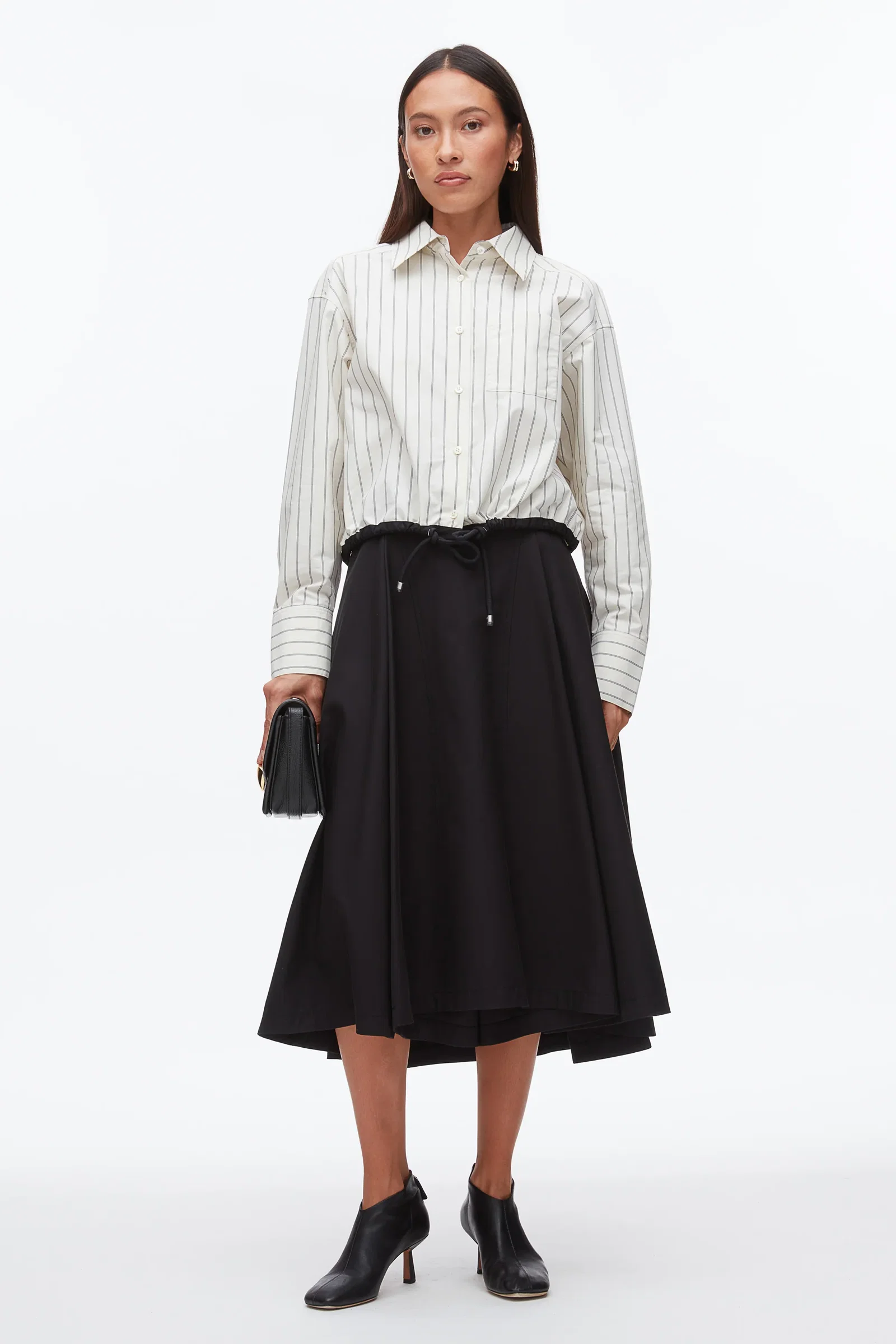 Image of Drawcord Hem Stripe Shirt