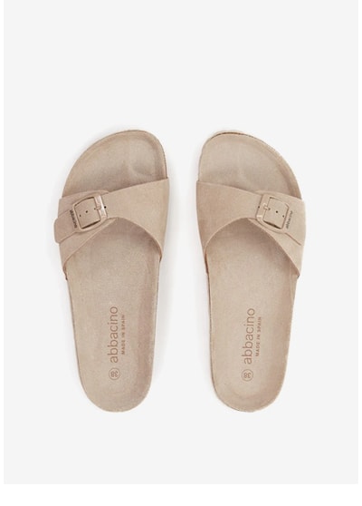 sandalias beige una tira