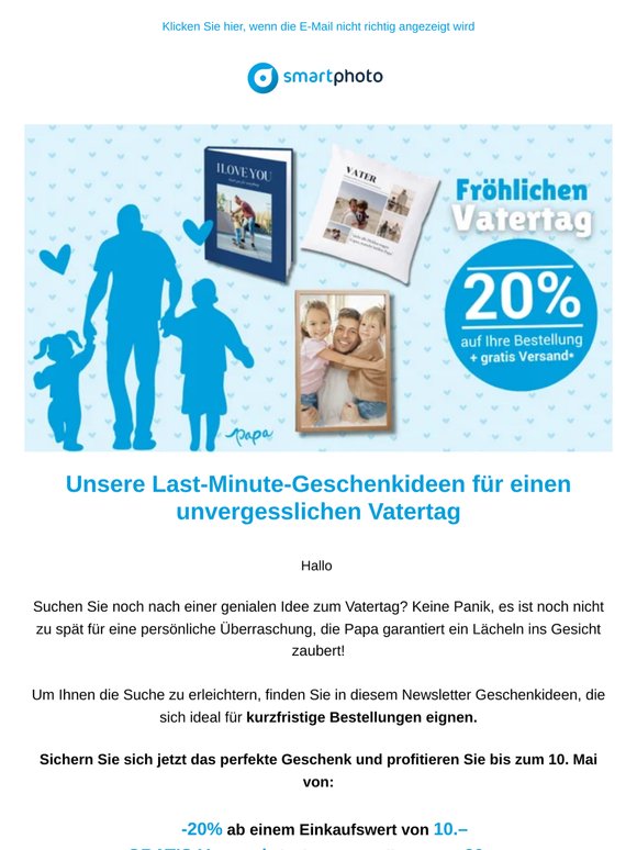 Schnell! Nur noch wenige Tage, um Papa zum Vatertag zu überraschen 🎁