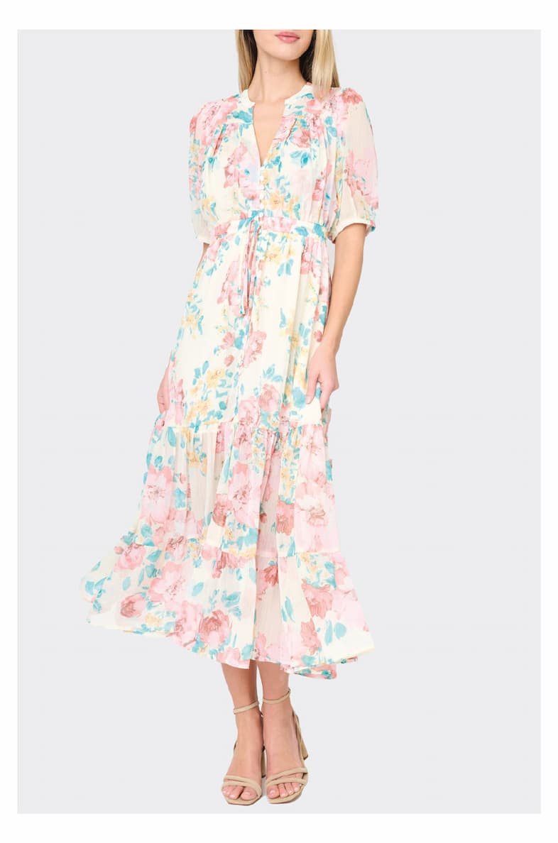 Kira Drawstring Midi Dress