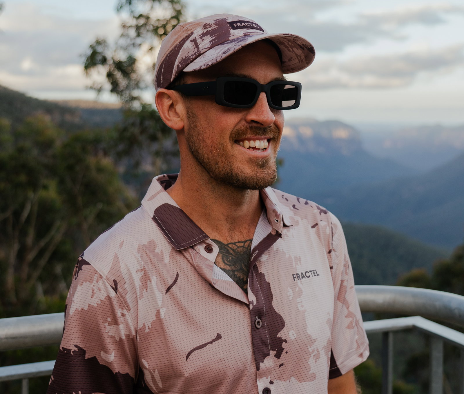 A Fractel athlete wearing the new Collared Adventure Shirt 
