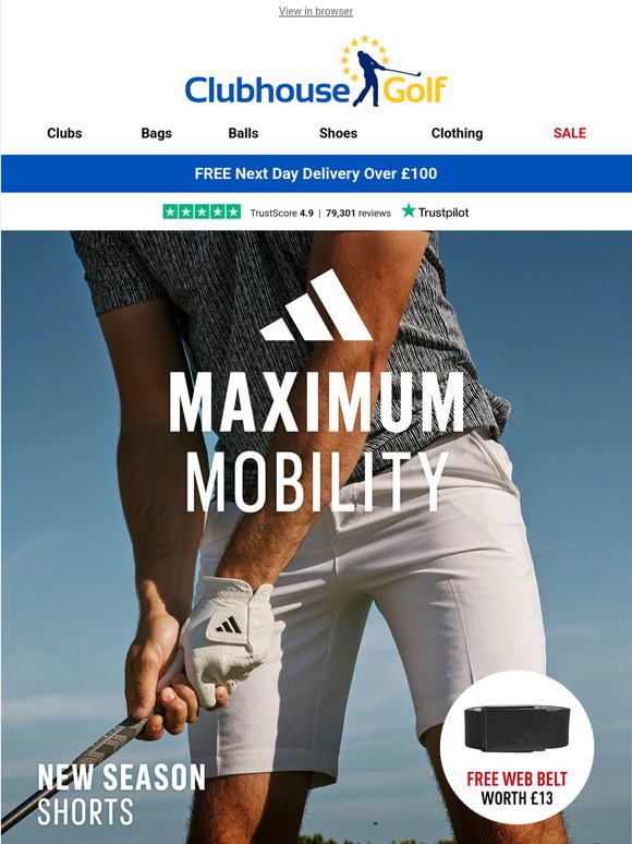 NEW arrivals | FREE adidas belt with shorts ⛳