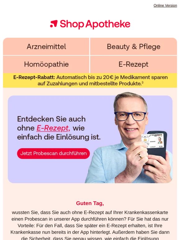 E-Rezept-Einlösen ganz einfach ausprobieren.