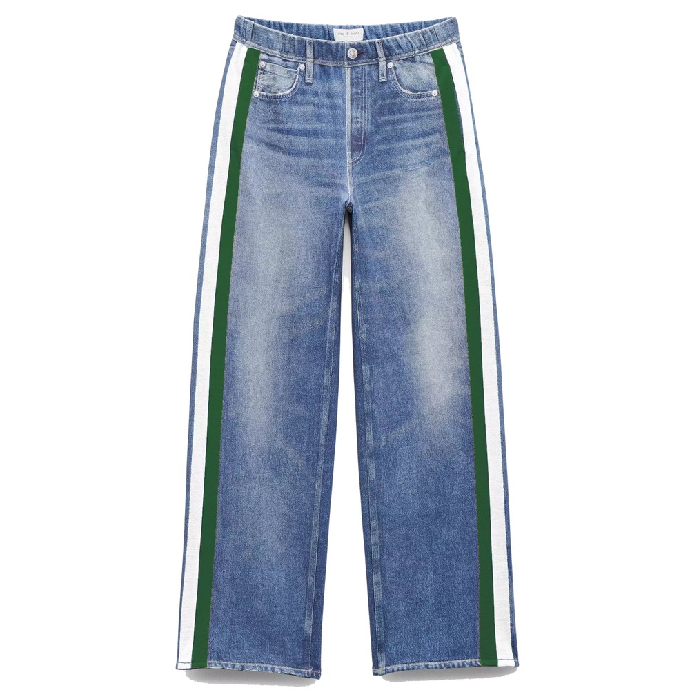 Image of rb Miramar Terry Wide Track Pants - Cos Green
