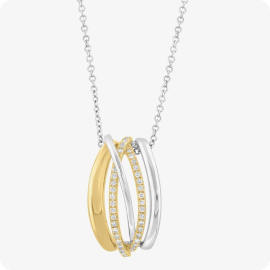 EFFY Diamond Two Tone Pendant in 14k Yellow Gold