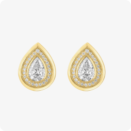 EFFY Lab Grown Diamond 1ctw. Halo Earrings in 14k Yellow Gold