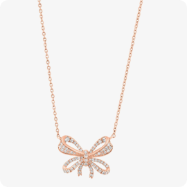 EFFY Diamond Bow Pendant in 14k Rose Gold