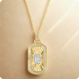 EFFY Diamond Dog Tag Pendant in 14k Yellow Gold