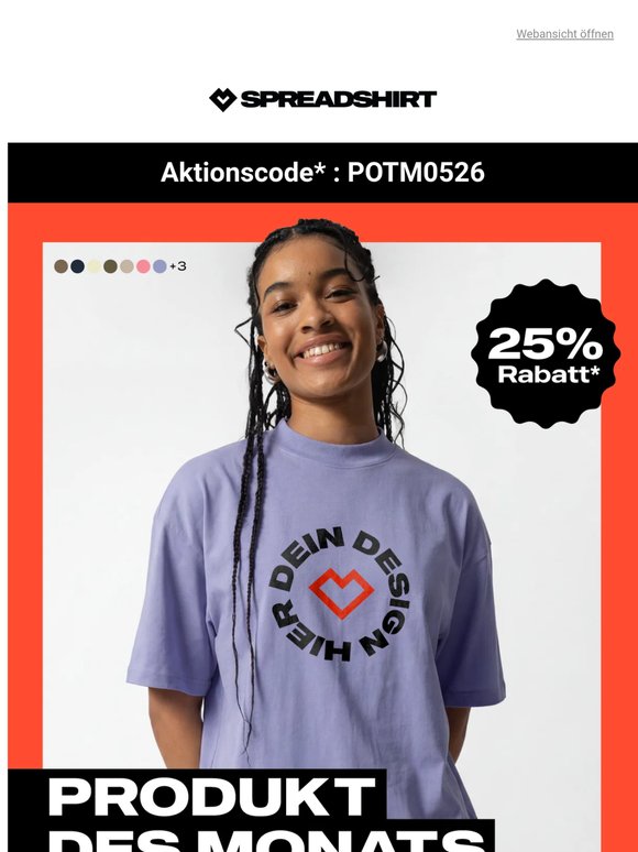 -25% Rabatt auf unser Oversized Unisex Bio T-Shirt