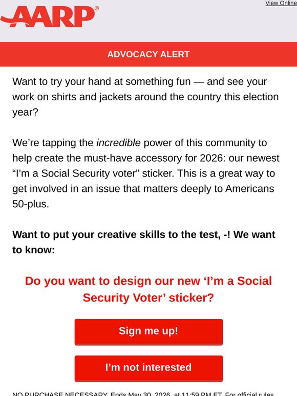 Help design our new ‘I’m a Social Security Voter’ sticker