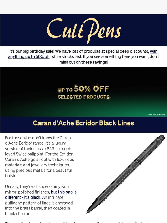 Birthday Bargains! And new pens from Cross and Tom Hessin.