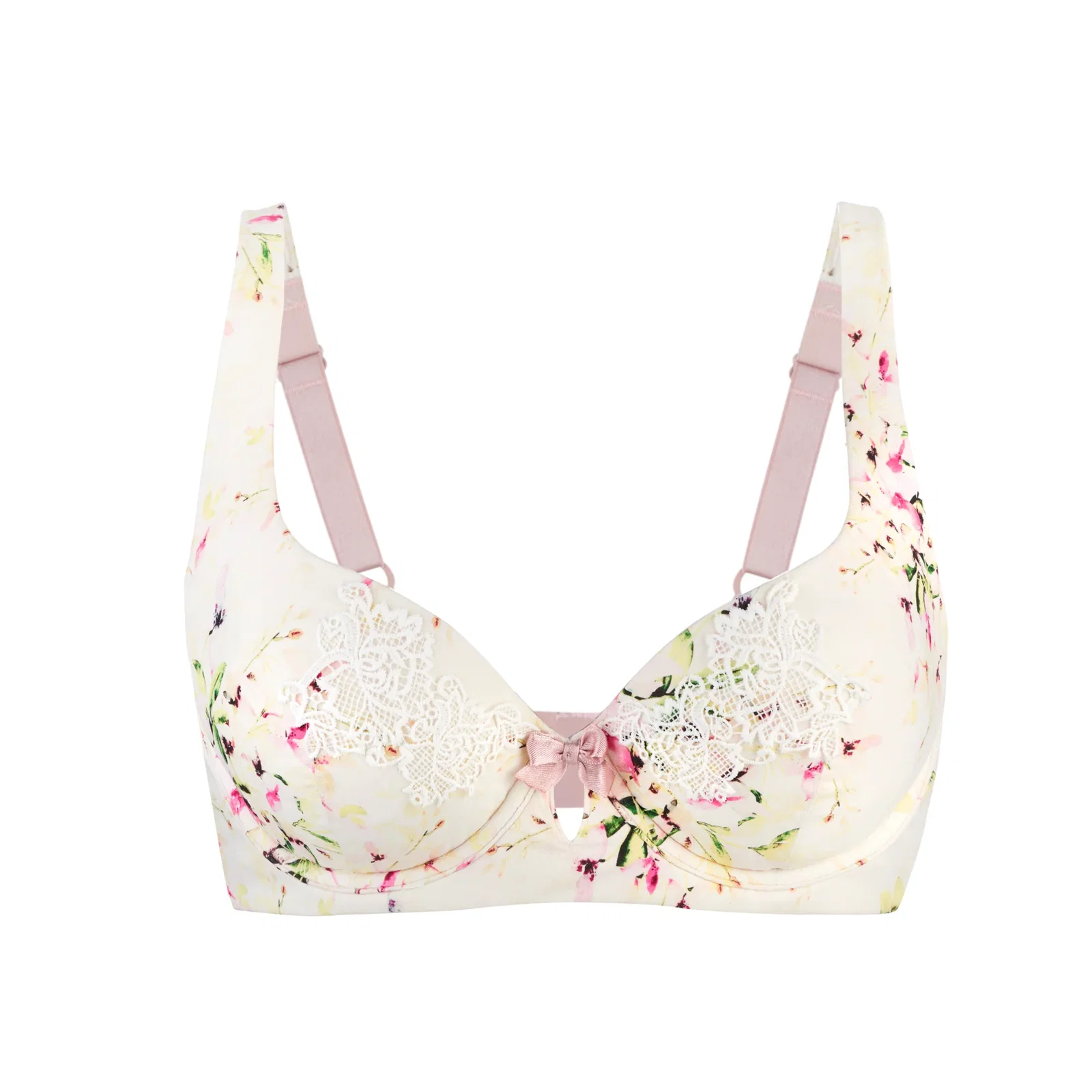 Image of Julie May 100% Organic Cotton Underwire Bra with Silk and Lace - Sunbleached