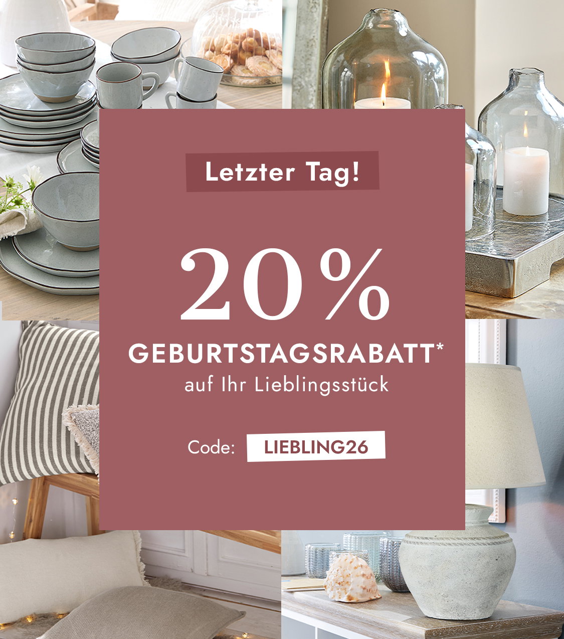 20 % Rabatt auf Ihr Lieblingsstück