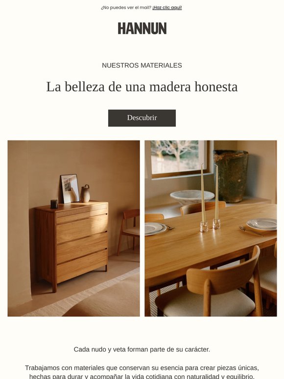 La belleza de una madera honesta