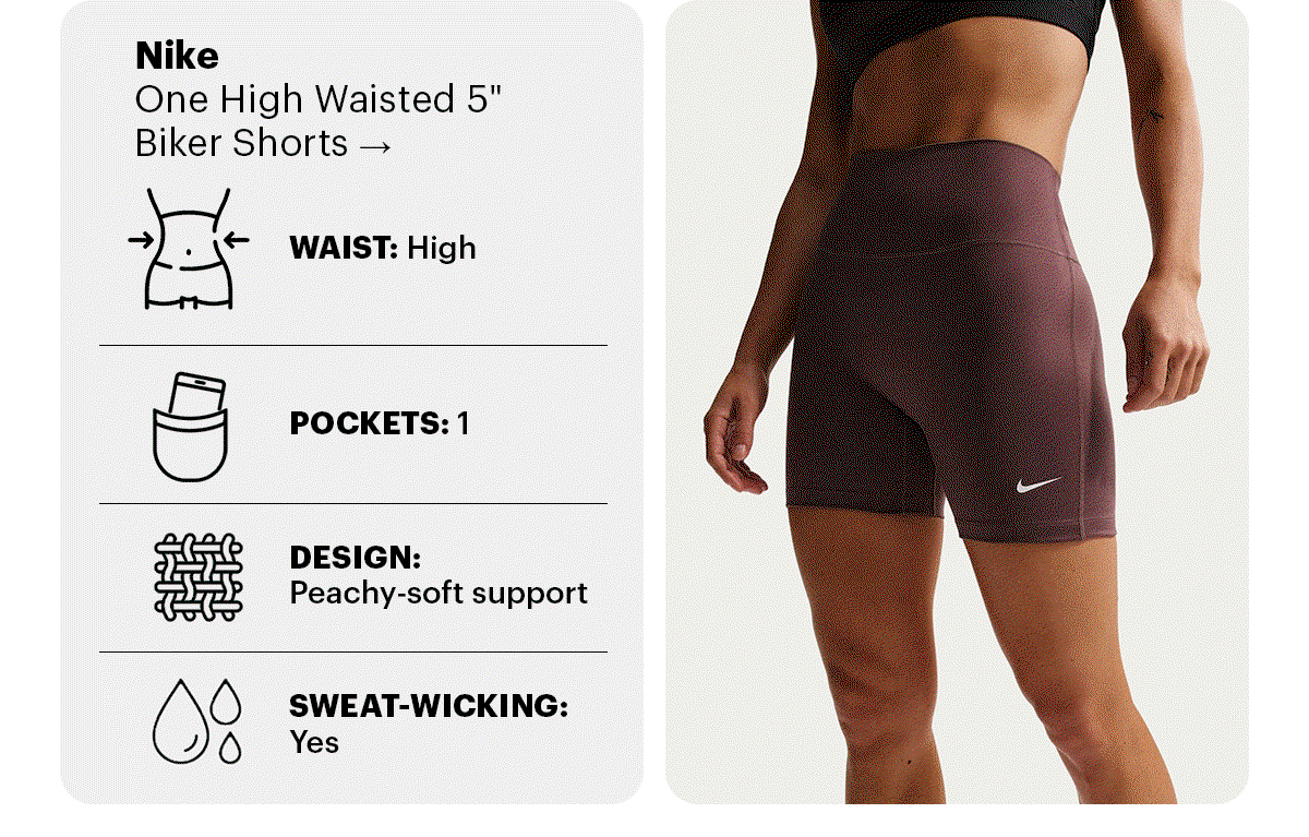 Nike -  One High Waisted 5" Biker Shorts