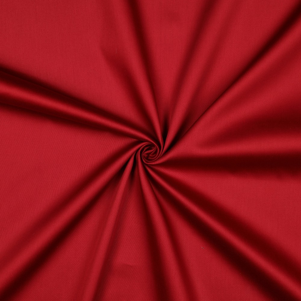 Tissu satin de coton - rouge