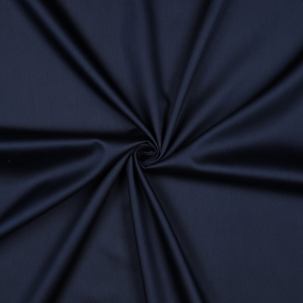 Tissu satin de coton - bleu marine