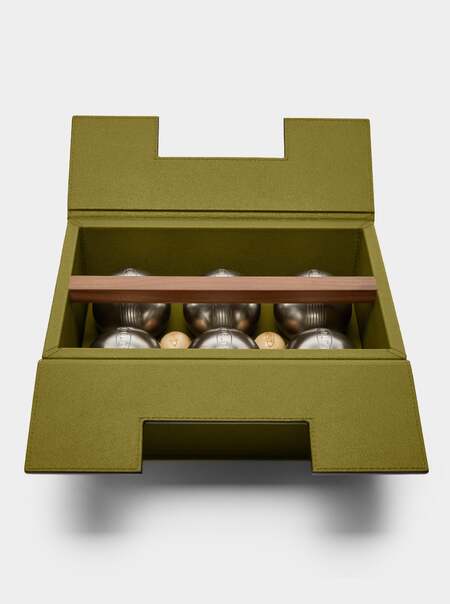 Leather Outdoor Boules Set