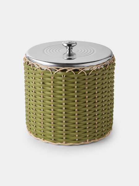 Menton Leather and Rattan Large Ice Bucket