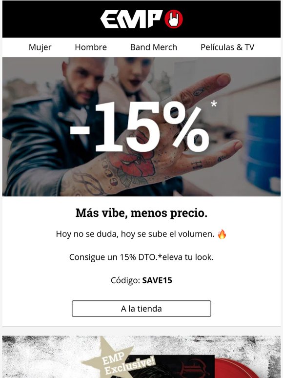 15% DTO. Te espera — nuevos discos, looks de festival y mucho más. 🙌