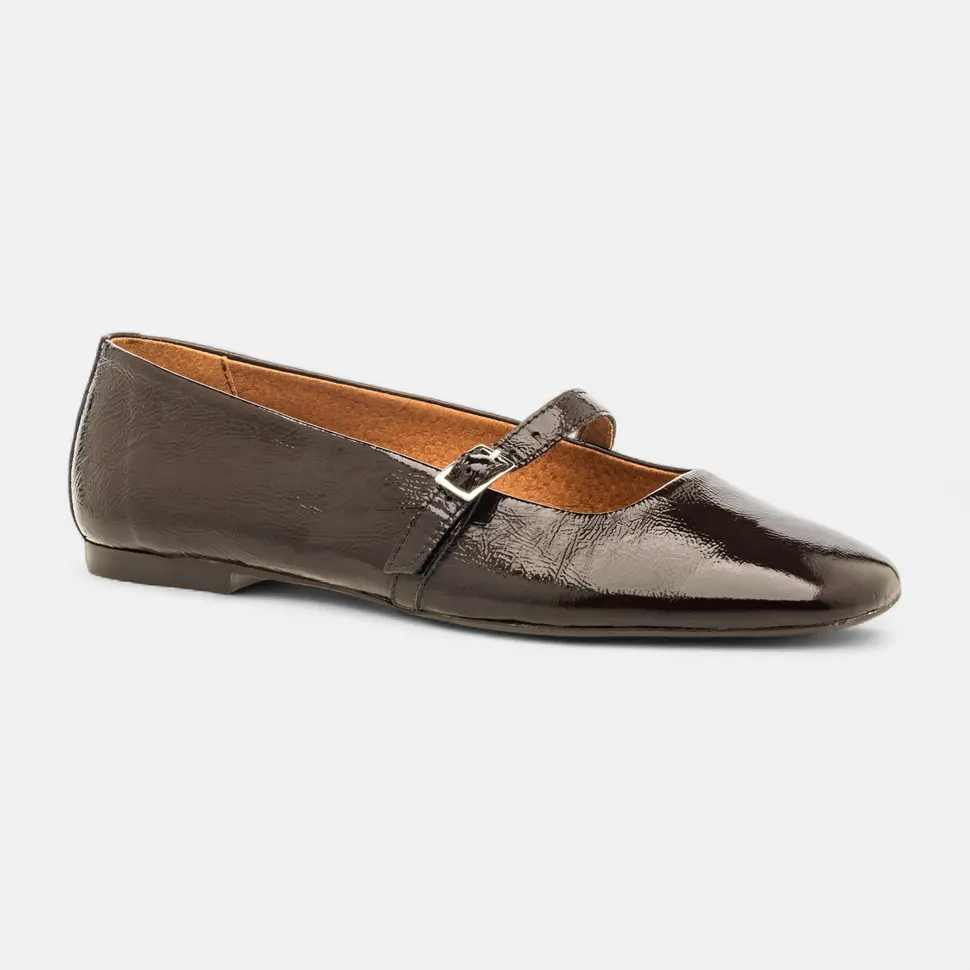 Ballerines Femme en cuir marron