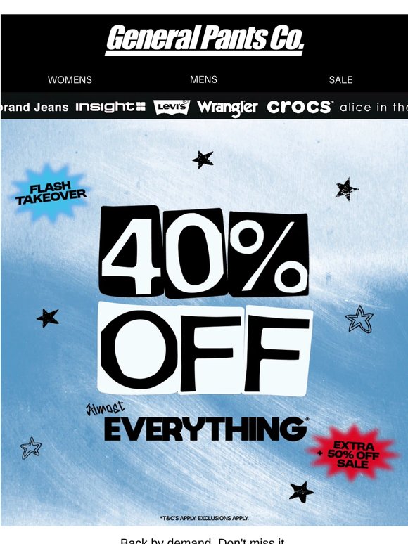 40-50% OFF ALMOST EVERYTHING IS BACK ✨