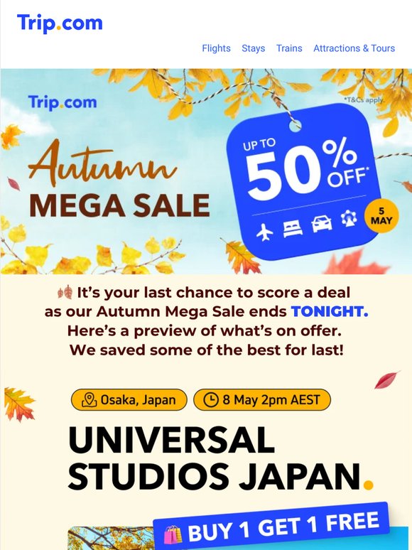 Buy 1 Get 1 Free Universal Studios Japan Passes