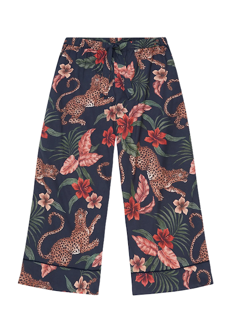 Wide Leg Pyjama Trousers - Soleia Leopard Multi
