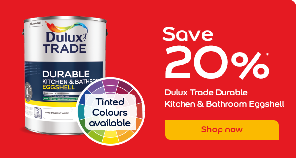  Dulux Trade Durable Kitchen and Bathroom Eggshell Paint - Save 20%