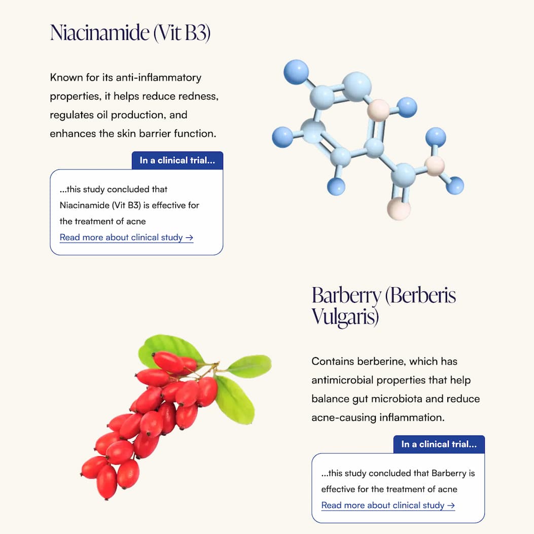 Niacinamide (Vit B3) and Barberry (Berberis Vulgaris)