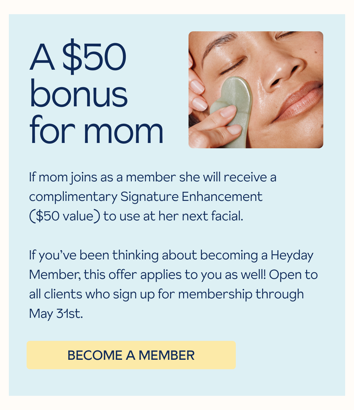 $50 bonus for mom