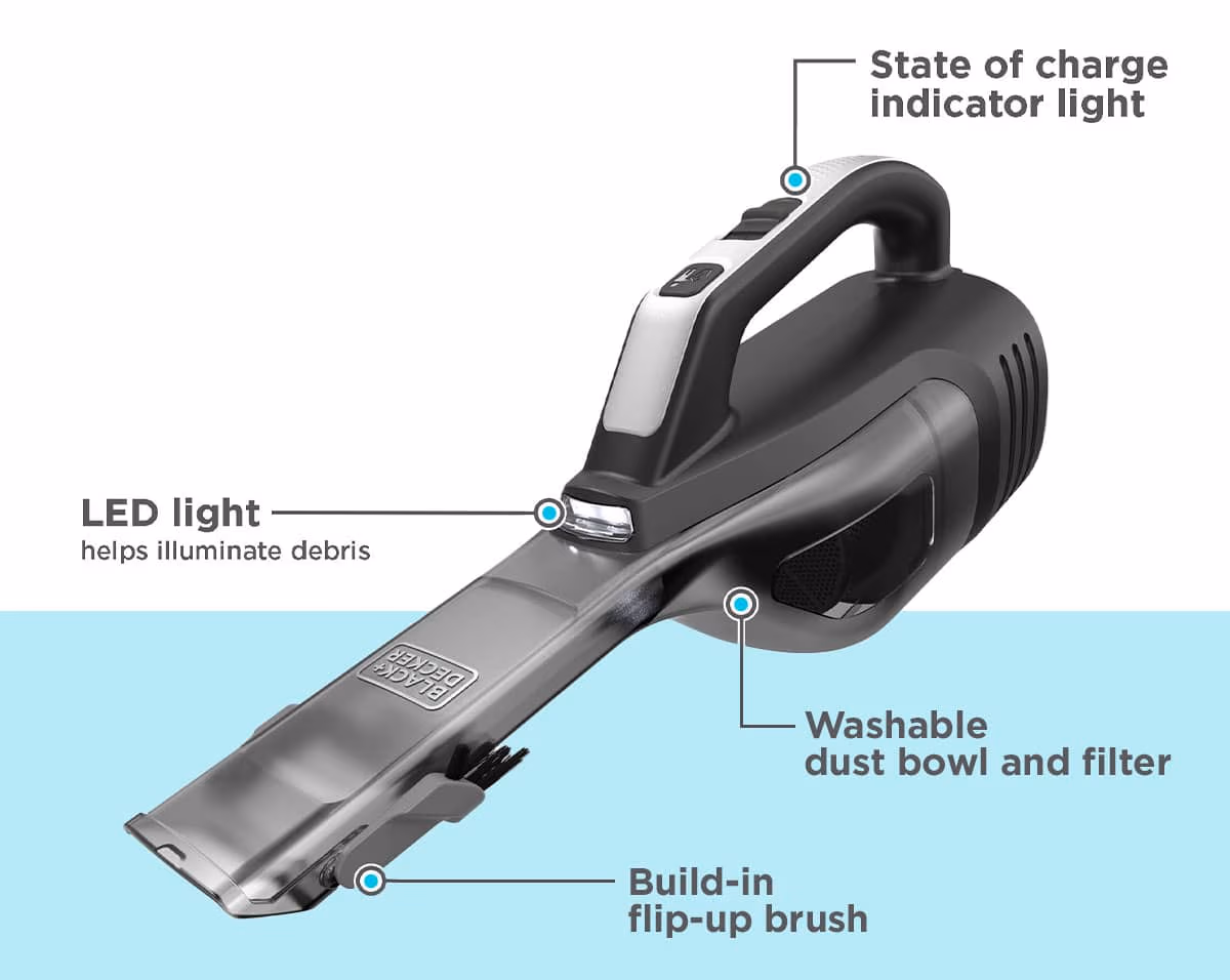 dustbuster® reveal™ Cordless Handheld Vacuum features