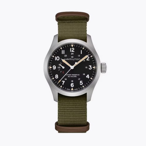 Hamilton Khaki Field Mechanical 40 mm Green Fabric Strap Watch