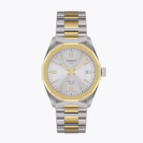 Tissot PRC 100 Solar 34mm Two Tone Bracelet Watch