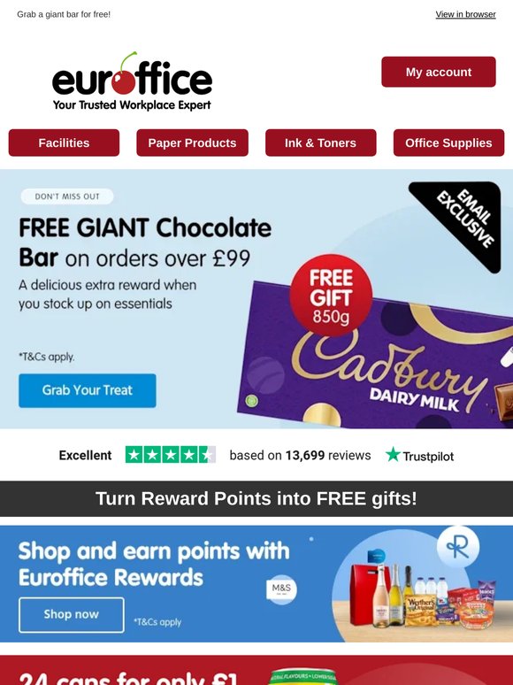 Order today and grab a free 850g Cadbury bar, — 🍫