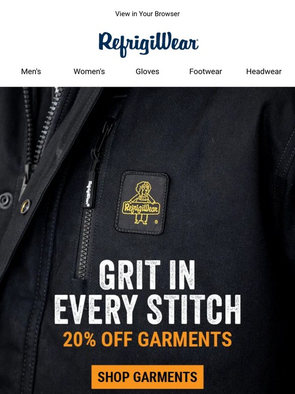 Grit in every stitch | 20% Off Garments happening now